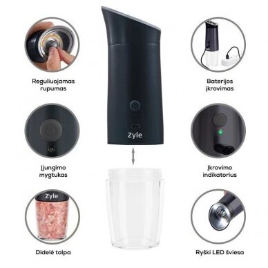 Salt and pepper grinder ZY206BGR 2