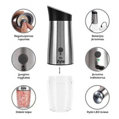 Salt and pepper grinder ZY206SGR 2