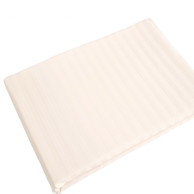 Striped satin fitted sheet VANILA