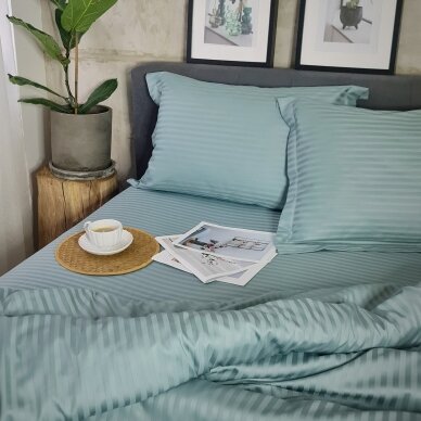 Striped satin bedding set MINT HAZE