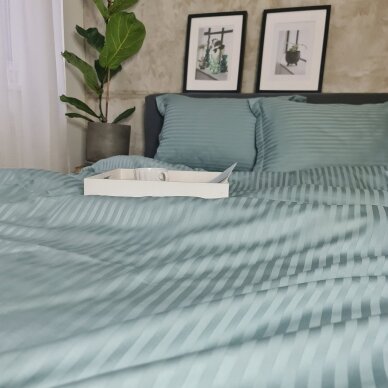 Striped satin bedding set MINT HAZE 2