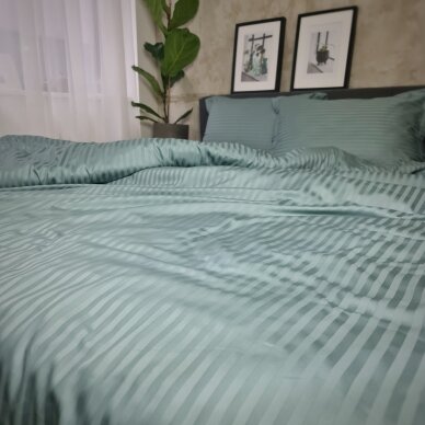 Striped satin bedding set MINT HAZE 6