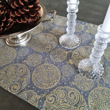 CHRISTMAS tablecloth or runner NATALE silver 2