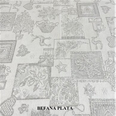 CHRISTMAS tablecloth or runner BEFANO (plata) 1