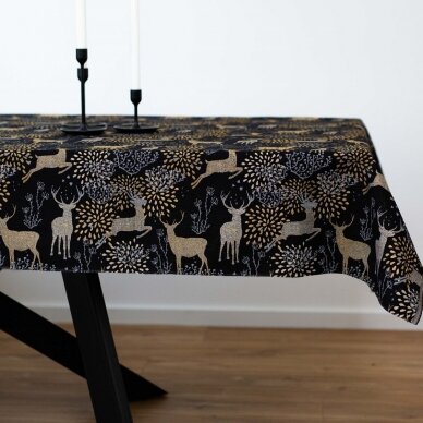 CHRISTMAS tablecloth or runner (black)