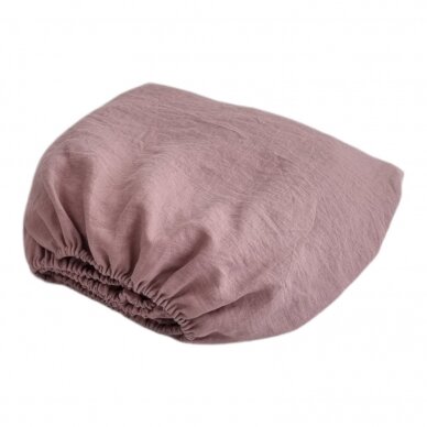 Linen fitted sheet ASH ROSE 1