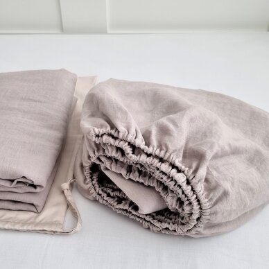 Linen fitted sheet LIGHT GREY