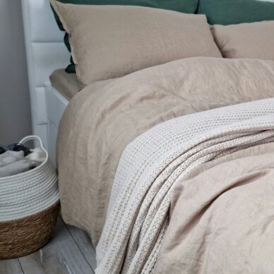 Linen fitted sheet CAPPUCCINO 1