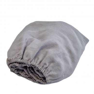 Linen fitted sheet STEEL GREY 1