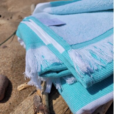 Cotton beach towels 100x180 cm PAREO AQUA 1