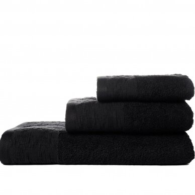 Black cotton bath mats KEILA