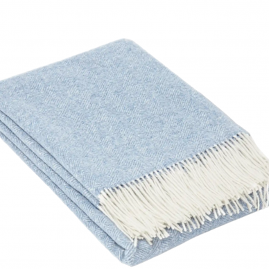 Merino and cashmere wool blanket BLUE 3