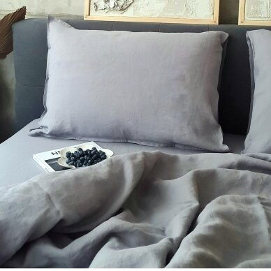 Linen bedding set LINAS steel grey