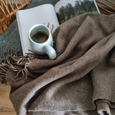 Merino wool blanket BROWN