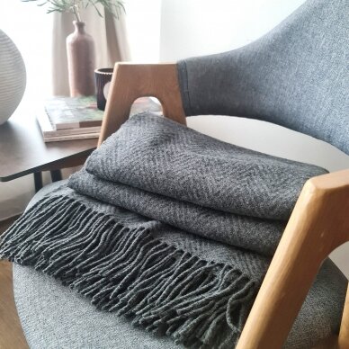 Merino wool blanket  DARK GREY