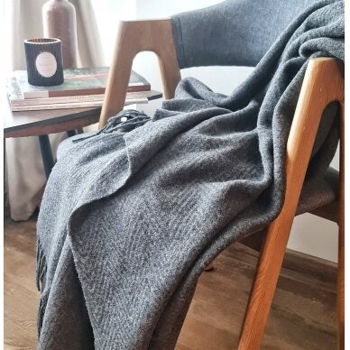 Merino wool blanket  DARK GREY 1