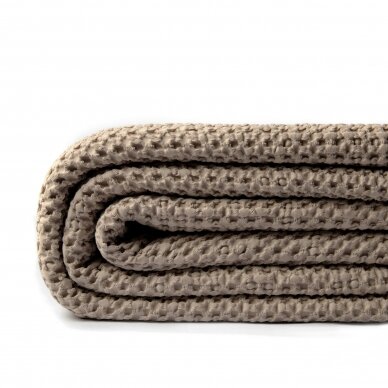 Portuguese cotton blanket  WAFFLE taupe 1