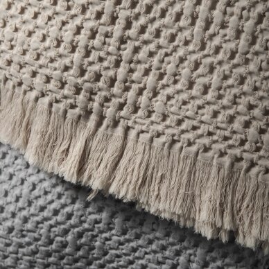 Portuguese cotton blanket  WAFFLE taupe 2