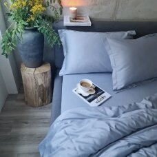 Satiinist voodipesukomplekt LIGHT BLUE