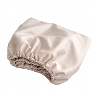 PREMIUM Children's satin fitted sheet BEIGE 300TC