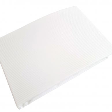 PREMIUM Egyptian MAKO satin fitted sheet WHITE 2mm strips