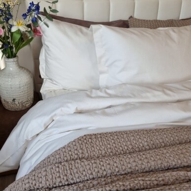 PREMIUM Egyptian cotton bedding set CREAM 2mm strips 2