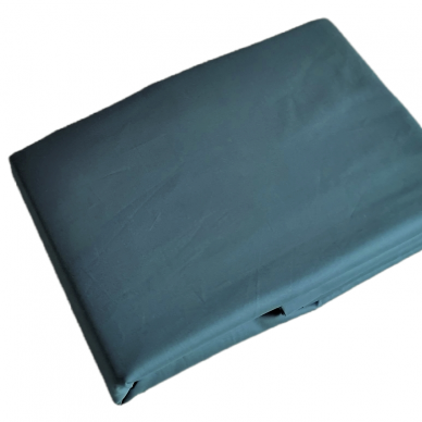 PREMIUM Satin fitted sheet AQUA 300TC