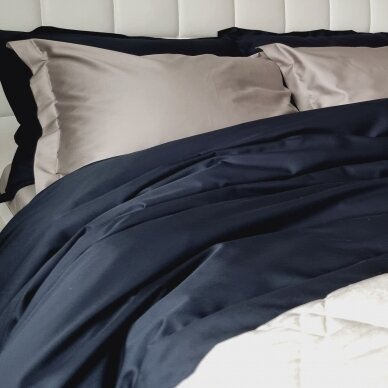 PREMIUM satin bedding set  DARK NAVY 300TC