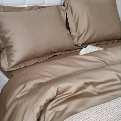 PREMIUM satin bedding set  CAPPUCCINO 300TC