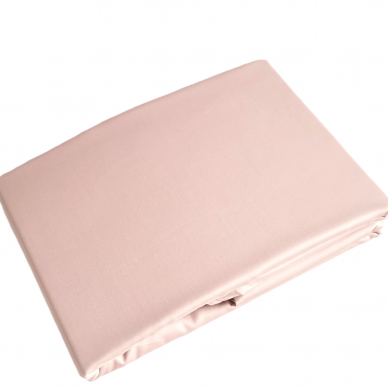 PREMIUM Vaikiška satino paklodė su guma DUSTY PINK 300TC 1