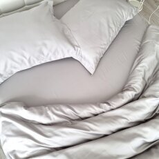 Satin flat sheet Silver