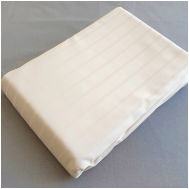 Satin fitted sheet CREAM STRIPE