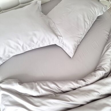 Satin fitted sheet SILVER