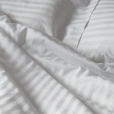 Striped satin bedding set WHITE STRIPED 2CM