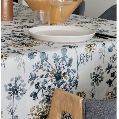 Žakardinė staltiesė arba takelis FIORI blue 2